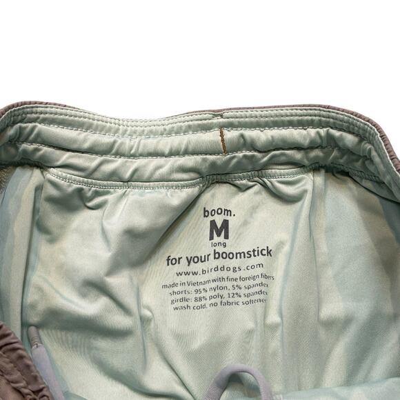 Bird Dogs Shorts Boom For Your Boomstick Mens Medium Long Lined Gym Stretch Tan - Picture 3 of 5